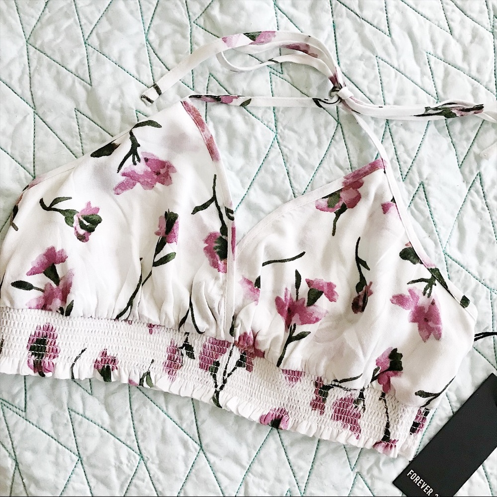 FOREVER21 Floral Halter Bralette